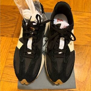 New Balance 327 Women’s Black and Cream Athletic Shoes